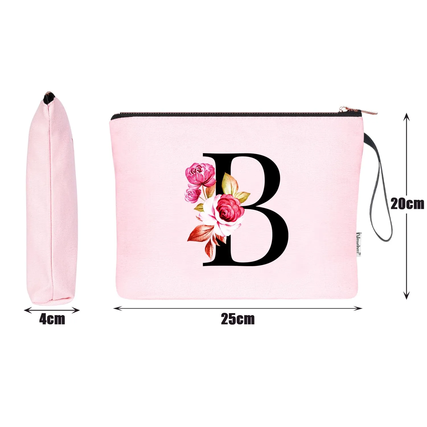 Vavabox Beauty Case con Iniziale Personalizzata (B, Rosa) - immagine 2
