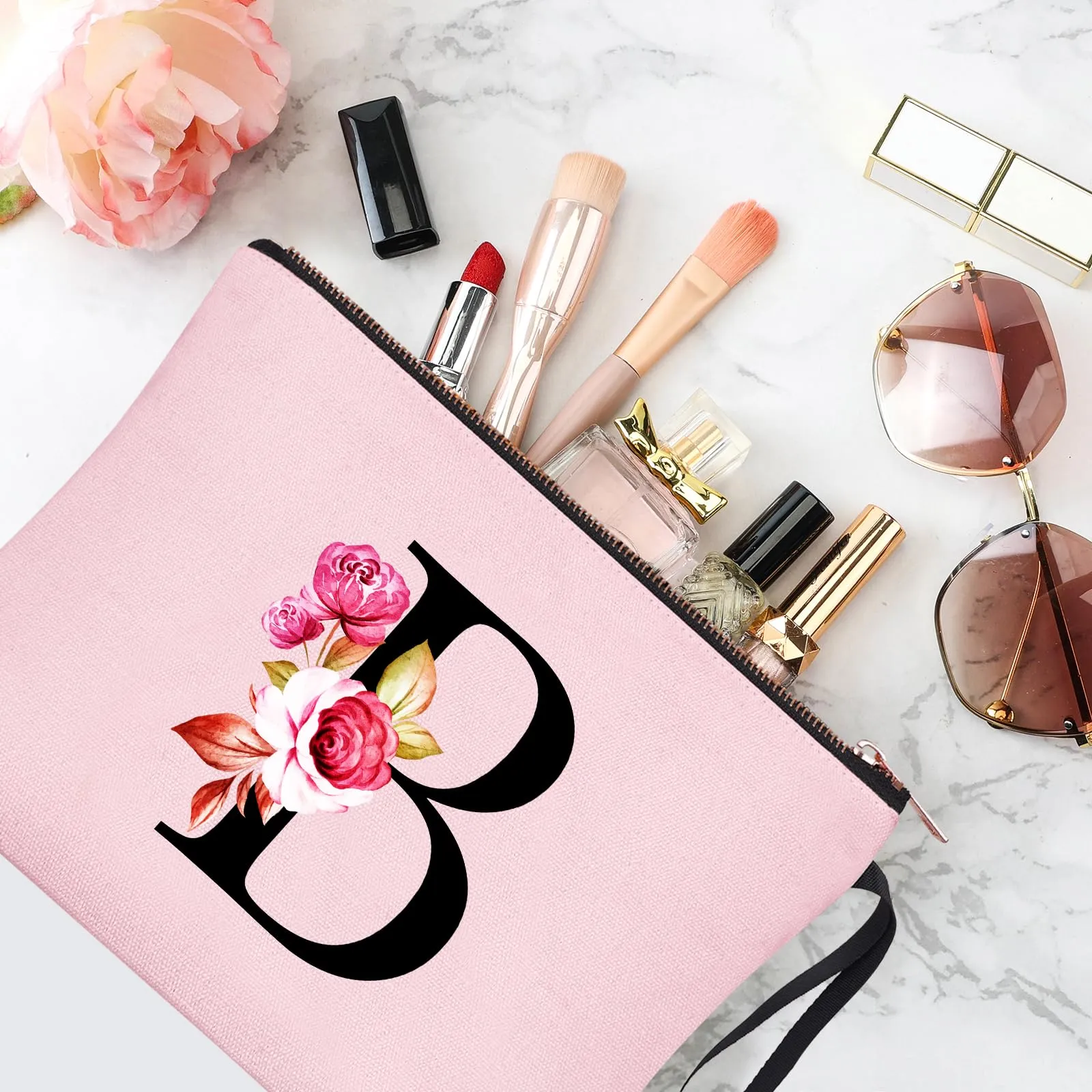 Vavabox Beauty Case con Iniziale Personalizzata (B, Rosa) - immagine 5