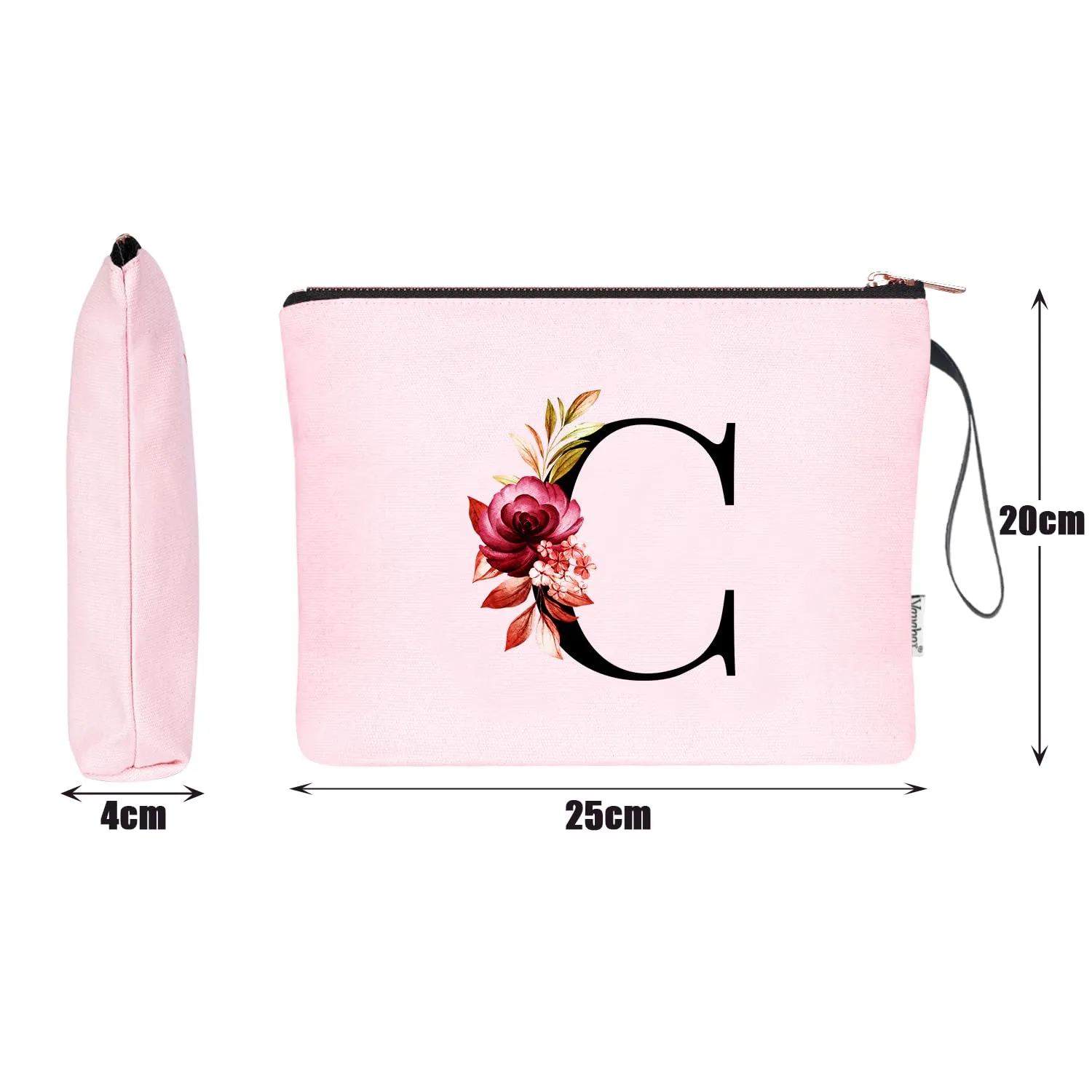 Vavabox Beauty Case con Iniziali Personalizzate (C, Rosa) - immagine 2