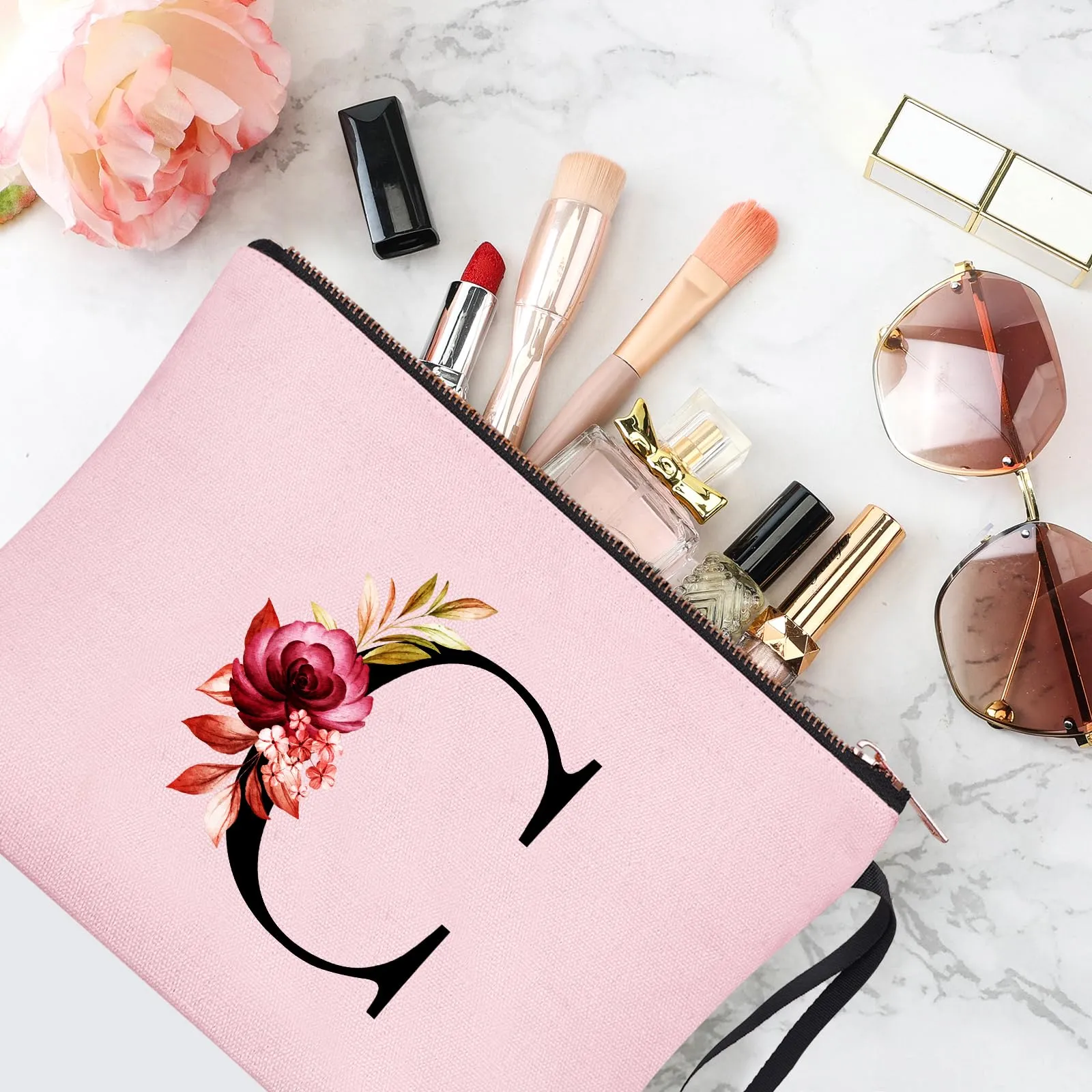 Vavabox Beauty Case con Iniziali Personalizzate (C, Rosa) - immagine 5