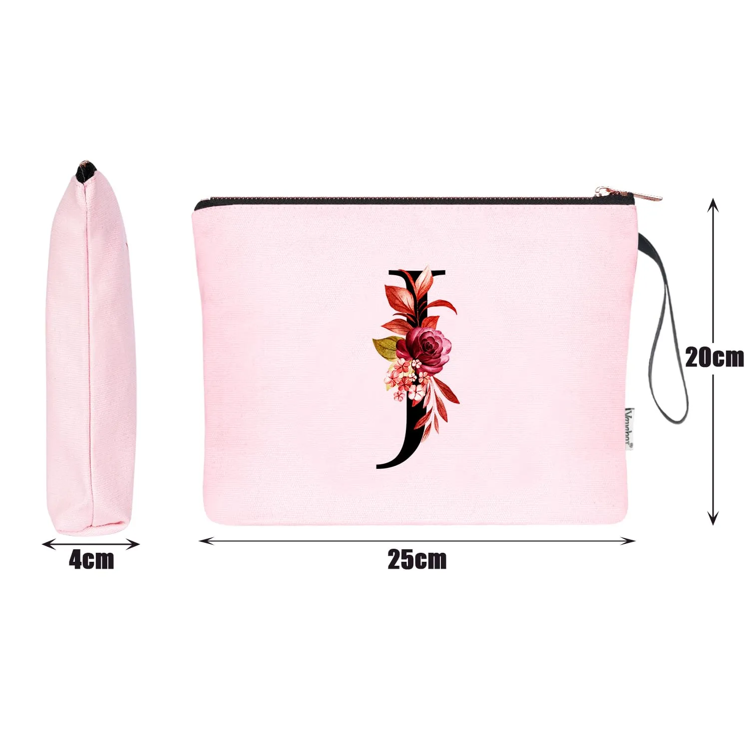 Vavabox Beauty Case con Iniziale Personalizzata J, Rosa - immagine 2