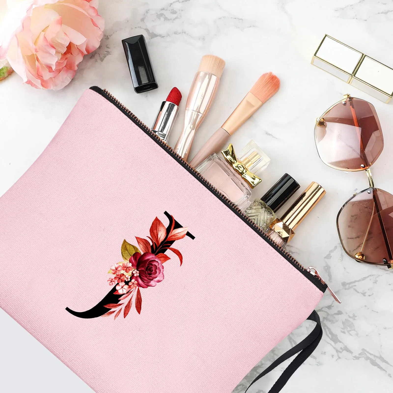 Vavabox Beauty Case con Iniziale Personalizzata J, Rosa - immagine 5