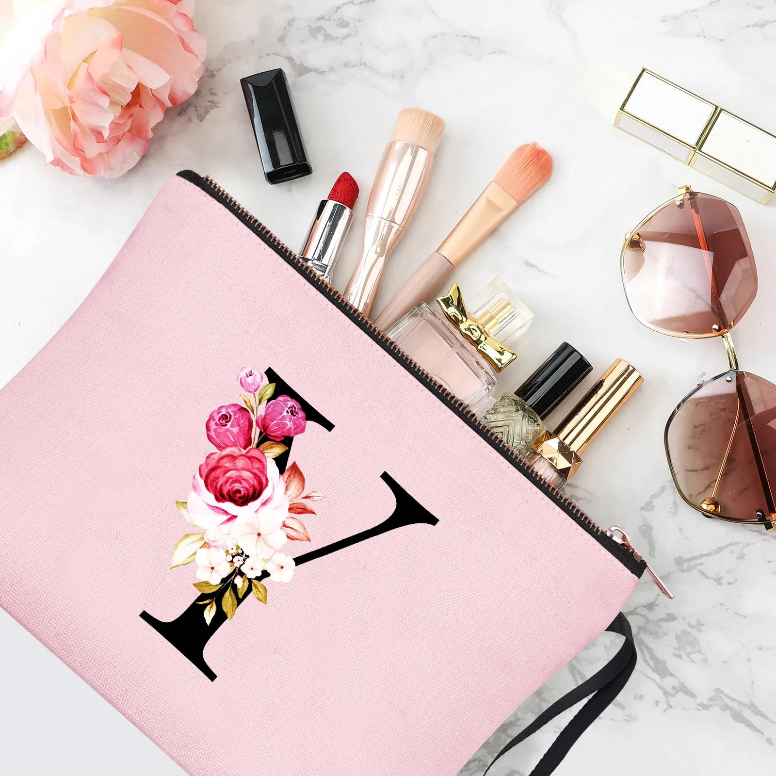 Vavabox Beauty Case con Iniziale Personalizzata Y, Rosa - immagine 5