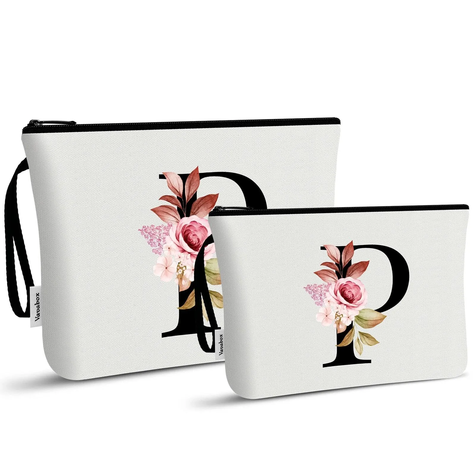 Vavabox Beauty Case con iniziali personalizzate, Bianco, 2 Pezzi - immagine 1