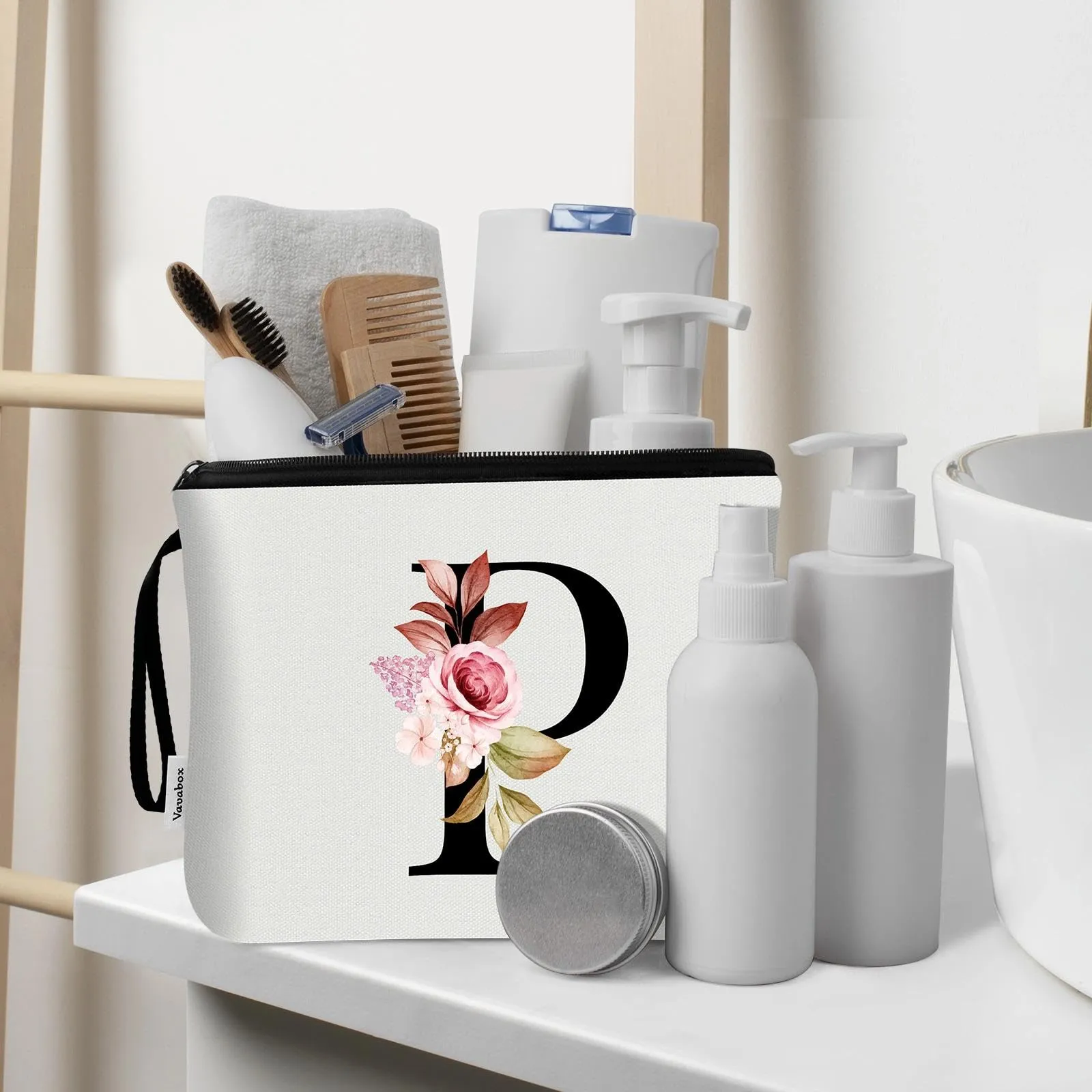 Vavabox Beauty Case con iniziali personalizzate, Bianco, 2 Pezzi - immagine 5