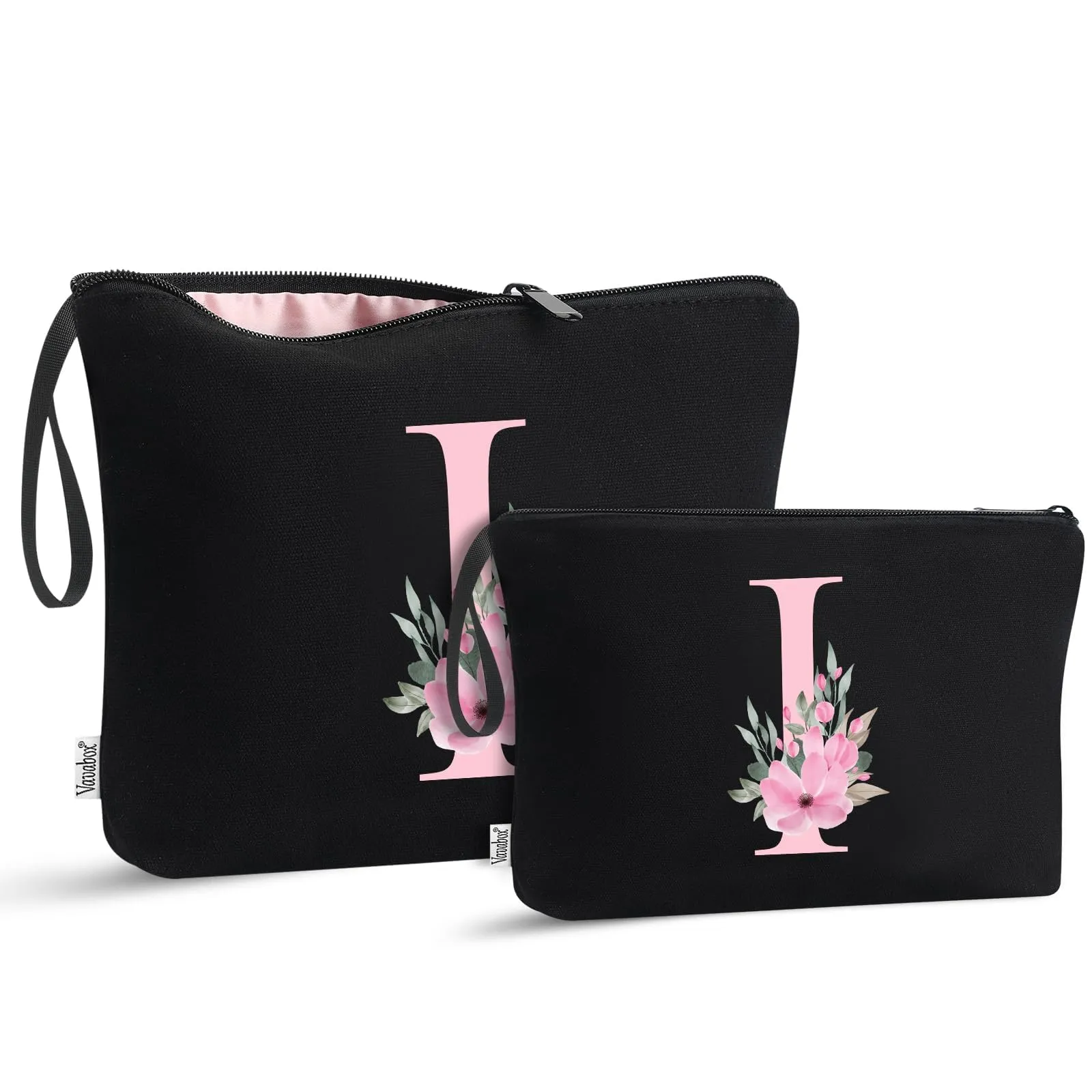 Vavabox Beauty Case con Iniziali Personalizzate (I, 03-Nero 2 Pezzi) - immagine 1
