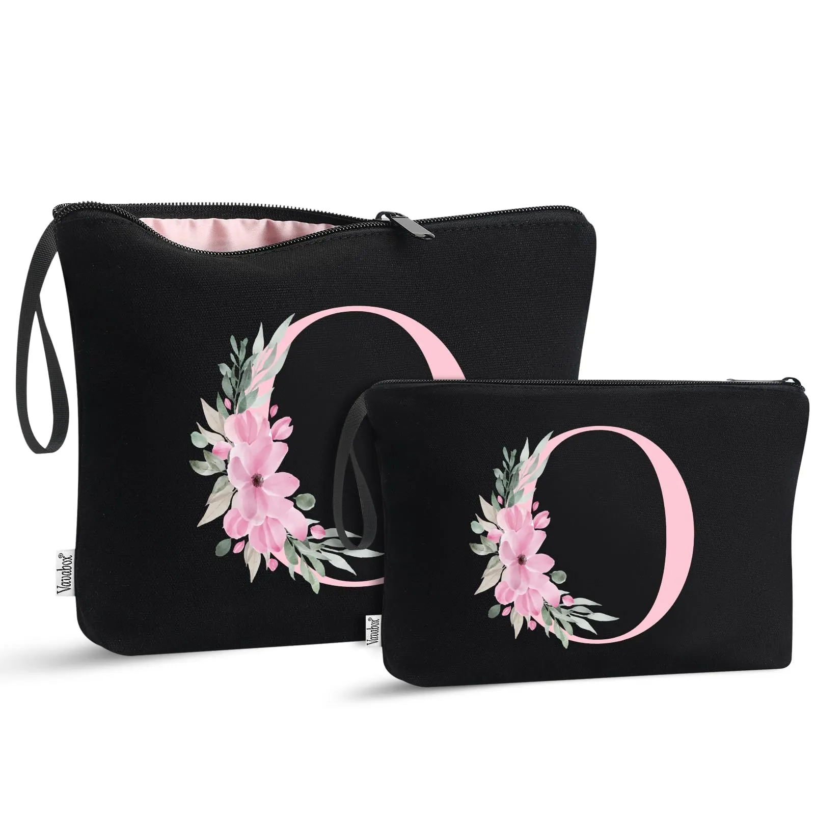 Vavabox Beauty Case con Iniziali Personalizzate (O, 03-Nero 2 Pezzi) - immagine 1