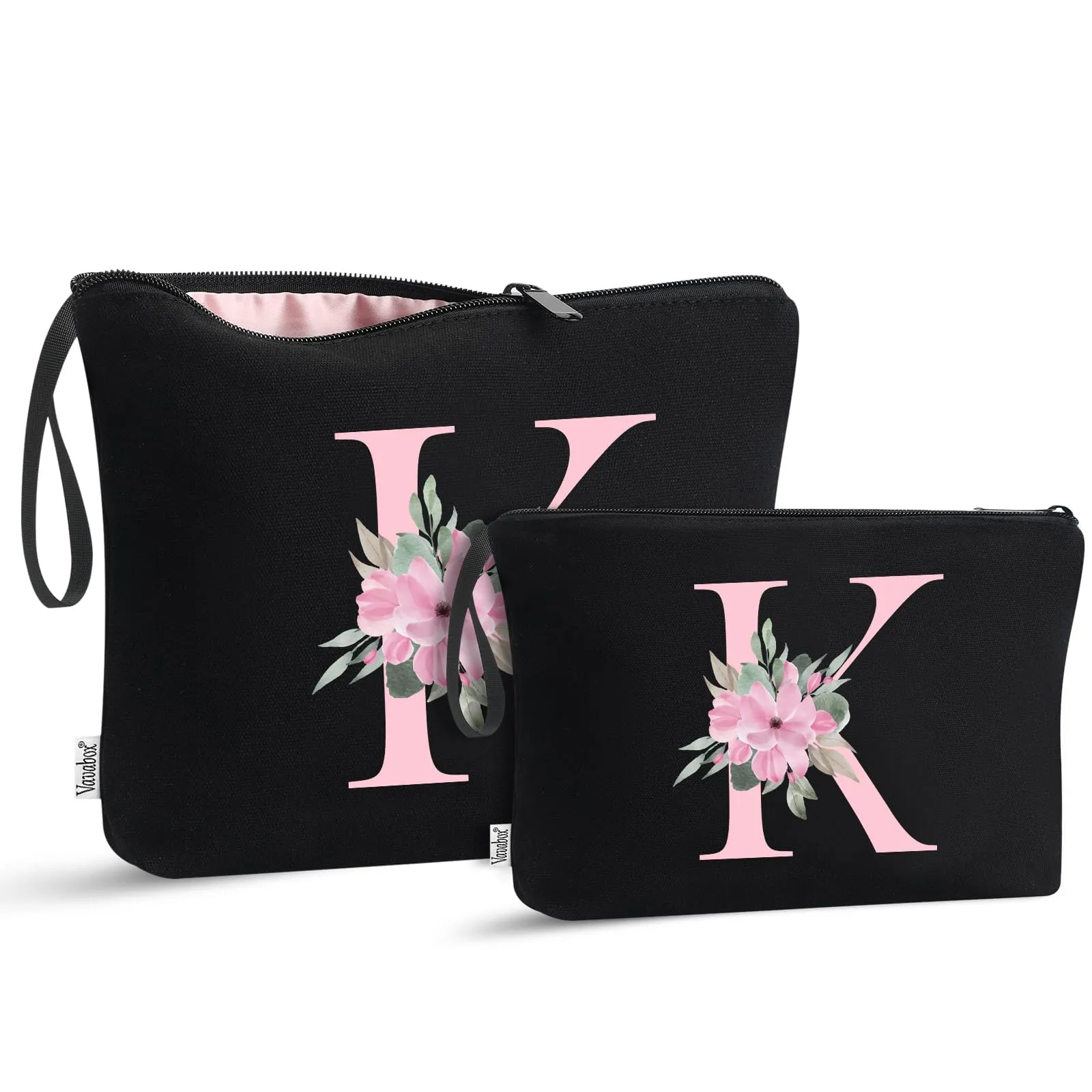 Vavabox Beauty Case con Iniziale K, Nero, 2 Pezzi - immagine 1