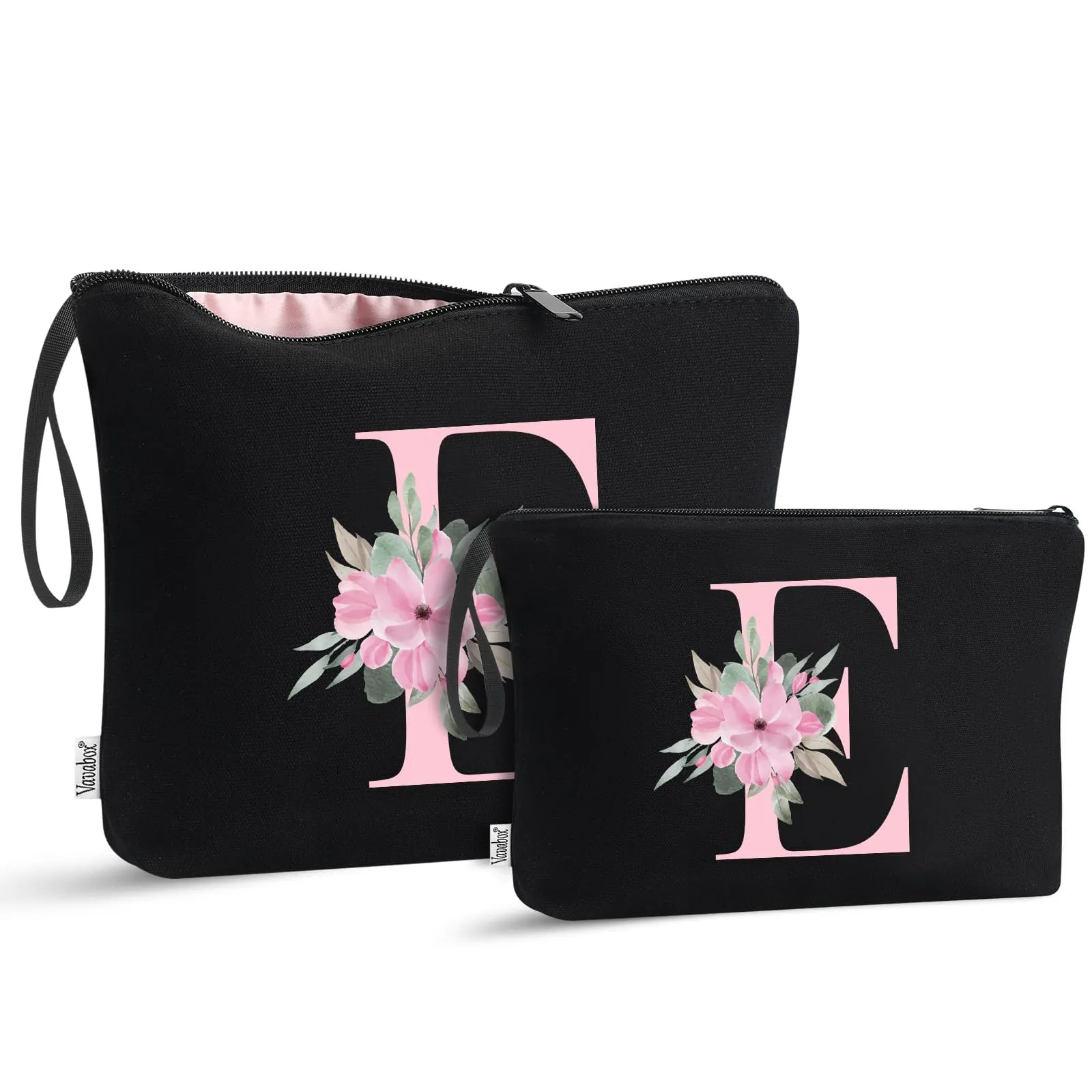 Vavabox Beauty Case con Iniziale E, Nero, 2 Pezzi - immagine 1