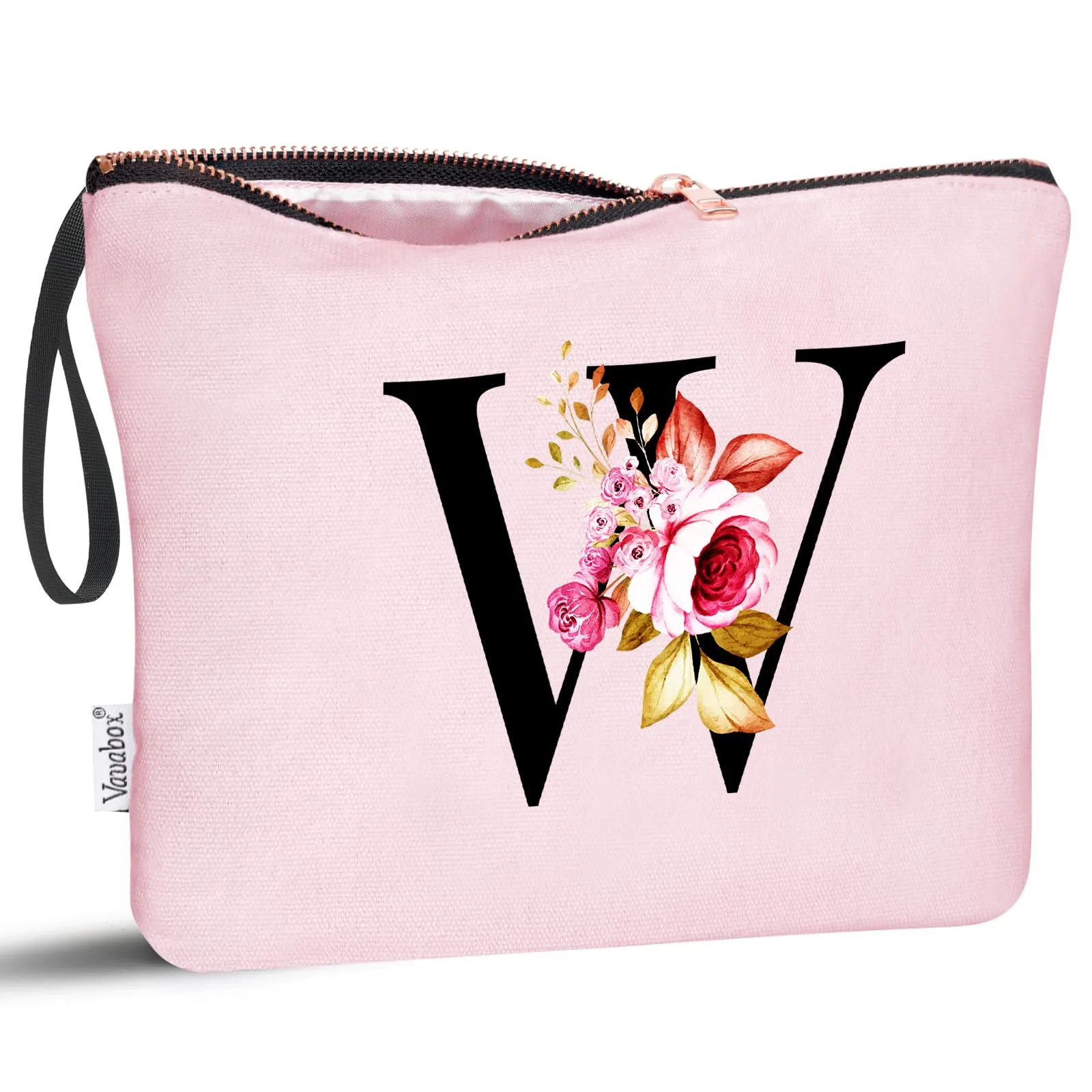 Vavabox Beauty Case con Iniziale Personalizzata W, Rosa - immagine 1