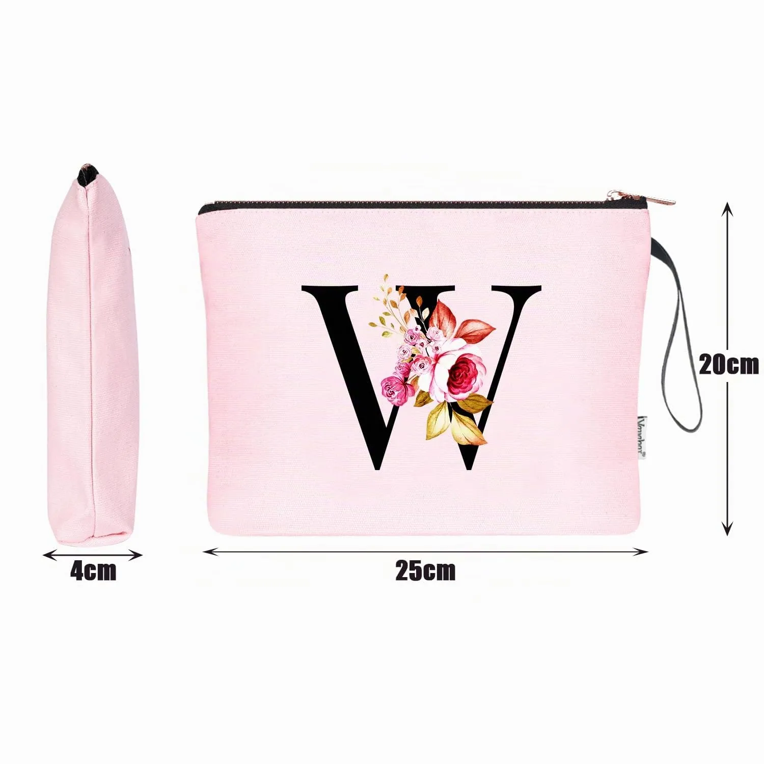 Vavabox Beauty Case con Iniziale Personalizzata W, Rosa - immagine 2