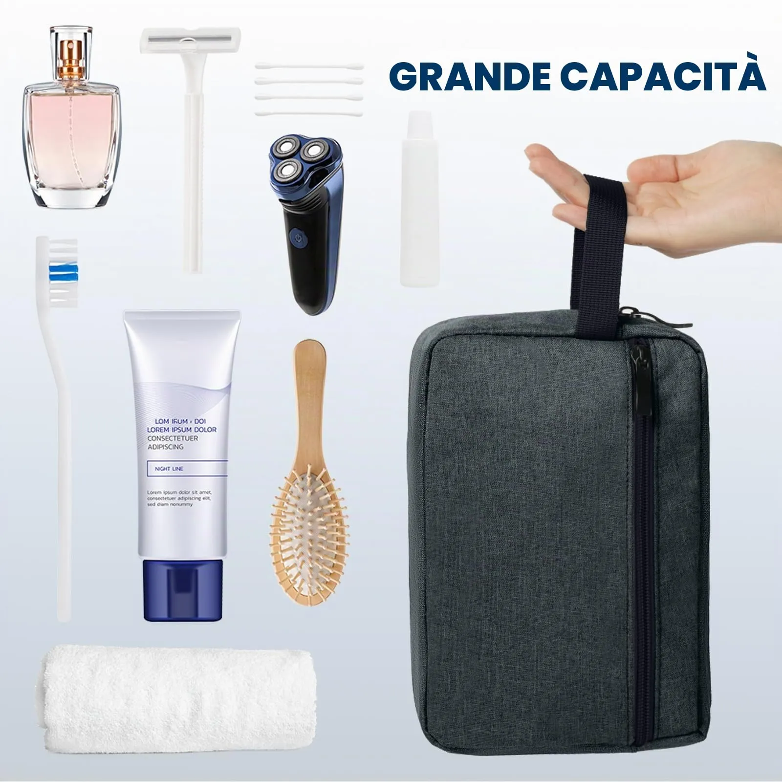 Aucuu Borsa da Toilette Grande per Uomo e Donna, Beauty Case da Viaggio Impermeabile per Barba e Accessori - immagine 5