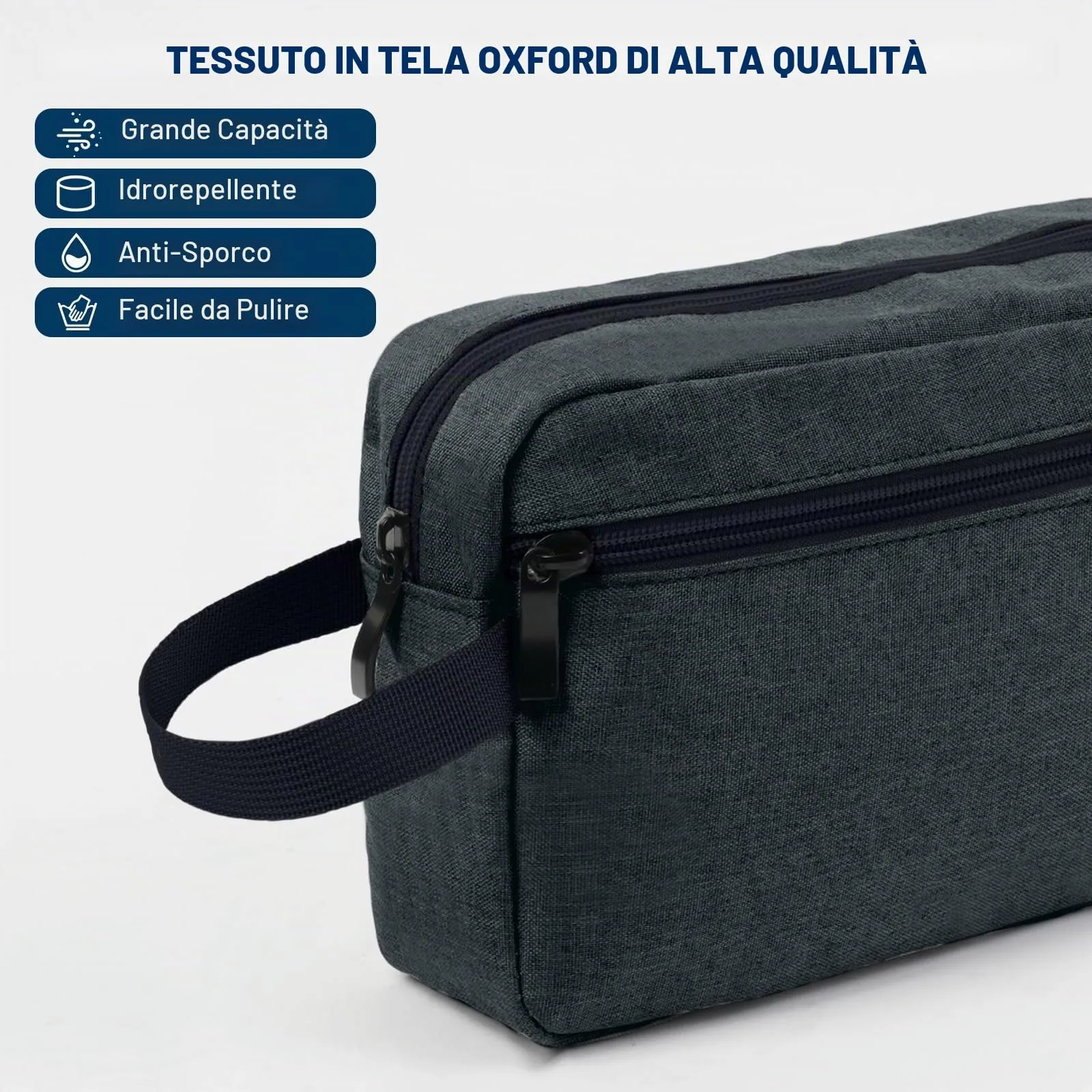 Aucuu Borsa da Toilette Grande per Uomo e Donna, Beauty Case da Viaggio Impermeabile per Barba e Accessori - immagine 8