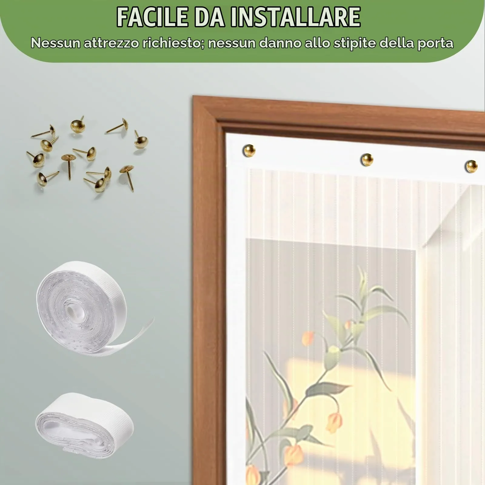 Meet Beauty Zanzariera Magnetica per Porte, 80 x 220 cm, Bianco - immagine 8