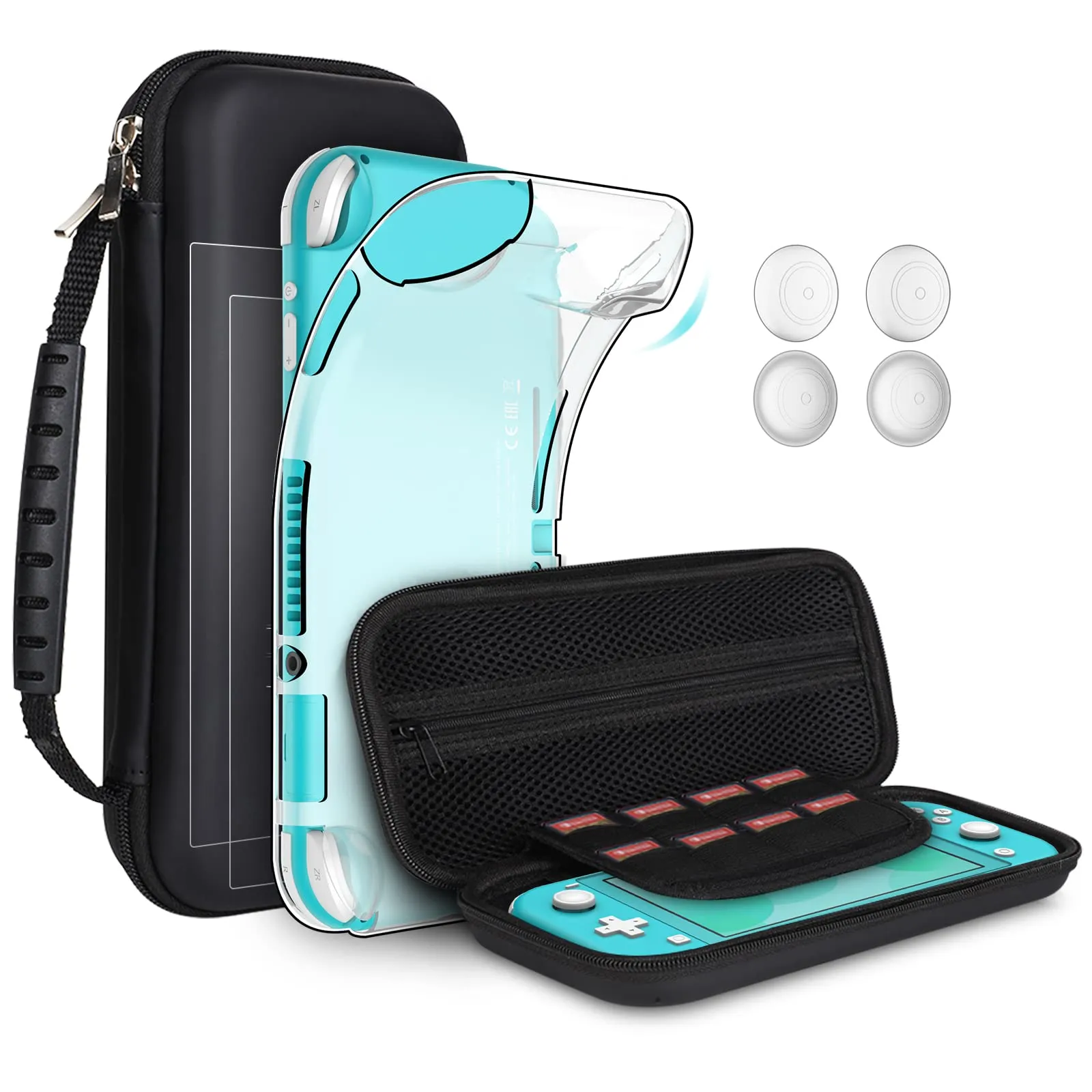 GeeRic Kit Accessori 8 in 1 per Switch Lite, Nero - immagine 1