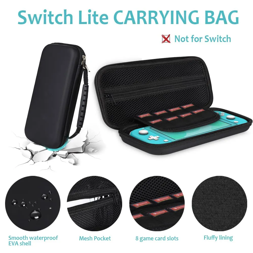 GeeRic Kit Accessori 8 in 1 per Switch Lite, Nero - immagine 2