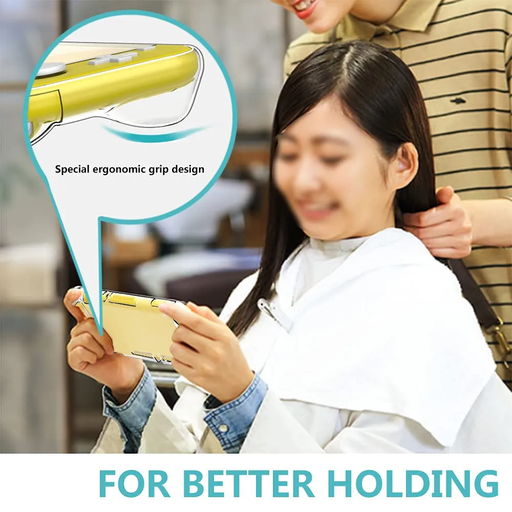 GeeRic 8-in-1 Kit Compatibile per Switch Lite, 2 Vetri Temperati, Cover, 4 Thumb Grips e Borsa Accessori - Giallo - immagine 3