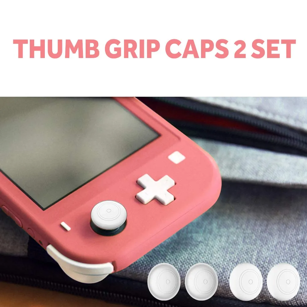 GeeRic Kit Accessori 8 in 1 per Switch Lite, Corallo (Borsa, Cover in Silicone, 2 Vetri Temperati, 4 Thumb Grips) - immagine 7