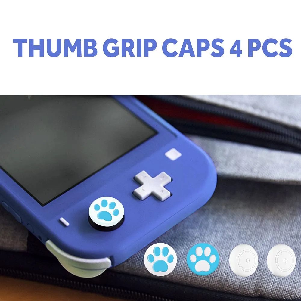 GeeRic Kit Accessori 8 in 1 per Switch Lite, 2 Vetri Temperati, Cover, 4 Thumb Grips e Borsa, Blu - immagine 7