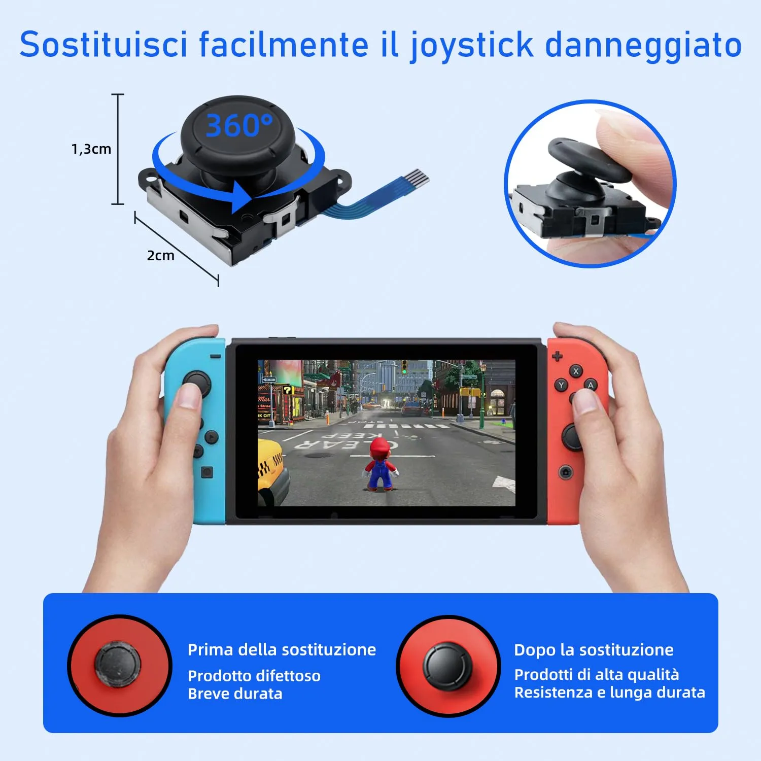 Wigearss Kit di Sostituzione Joystick Analogico e Strumenti di Riparazione per Nintendo Switch, Switch OLED e Switch Lite - immagine 6
