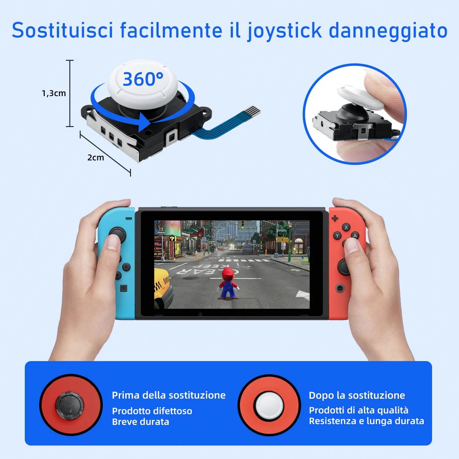 Wigearss Kit Sostituzione Joystick Analogico e Strumenti di Riparazione per Nintendo Switch, Switch OLED Joy-Con e Switch Lite - immagine 5