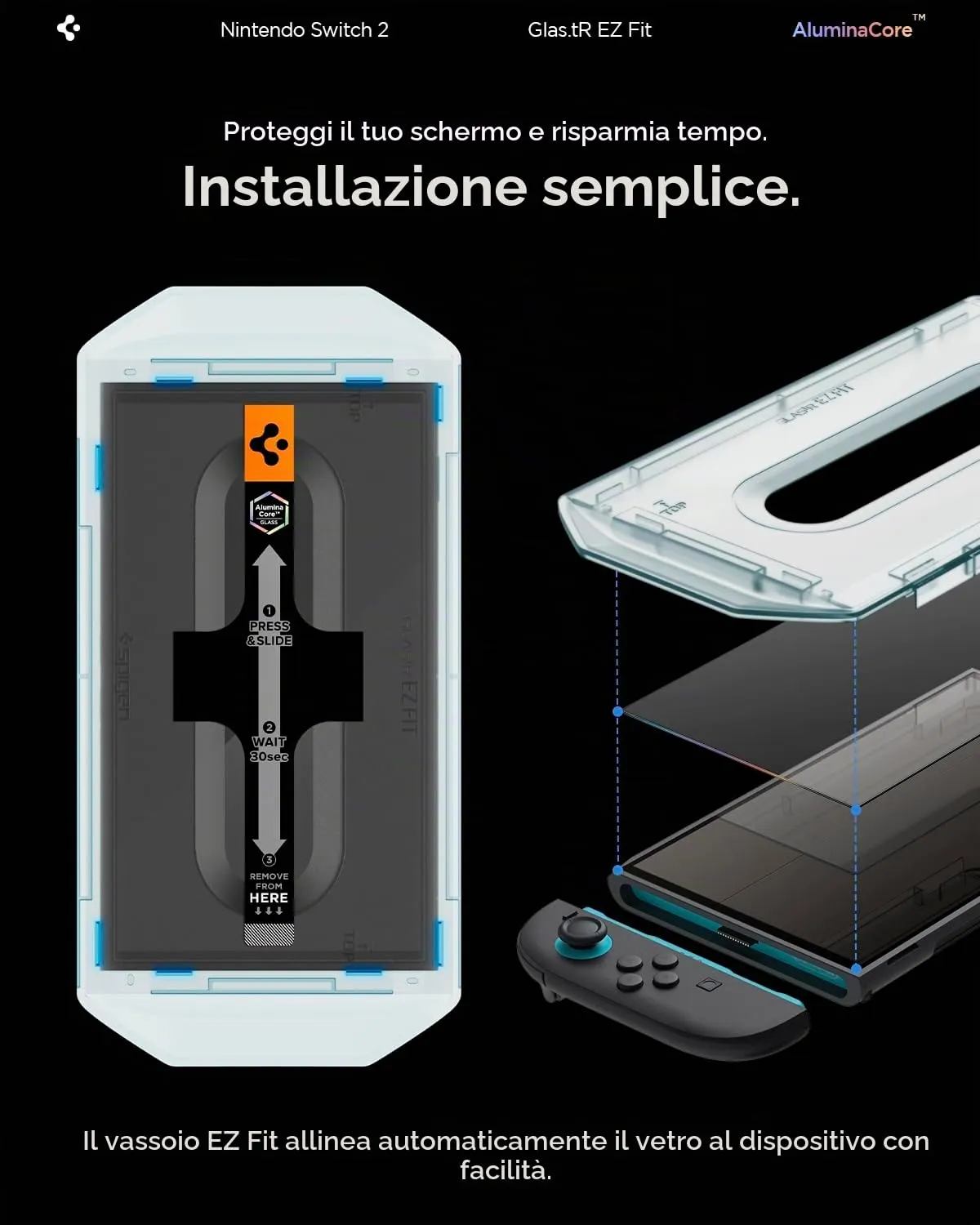 Spigen EZ Fit Vetro Temperato per Nintendo Switch 2 (2025), 2 Pezzi - immagine 5