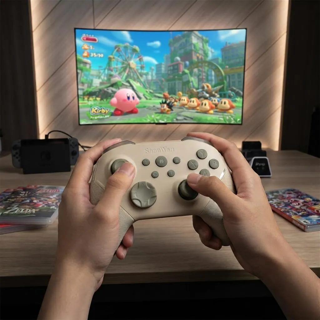 ShanWan Wireless Gaming Controller with Hall Effect Joysticks for Switch, PC Steam, Android and iPhone - immagine 2