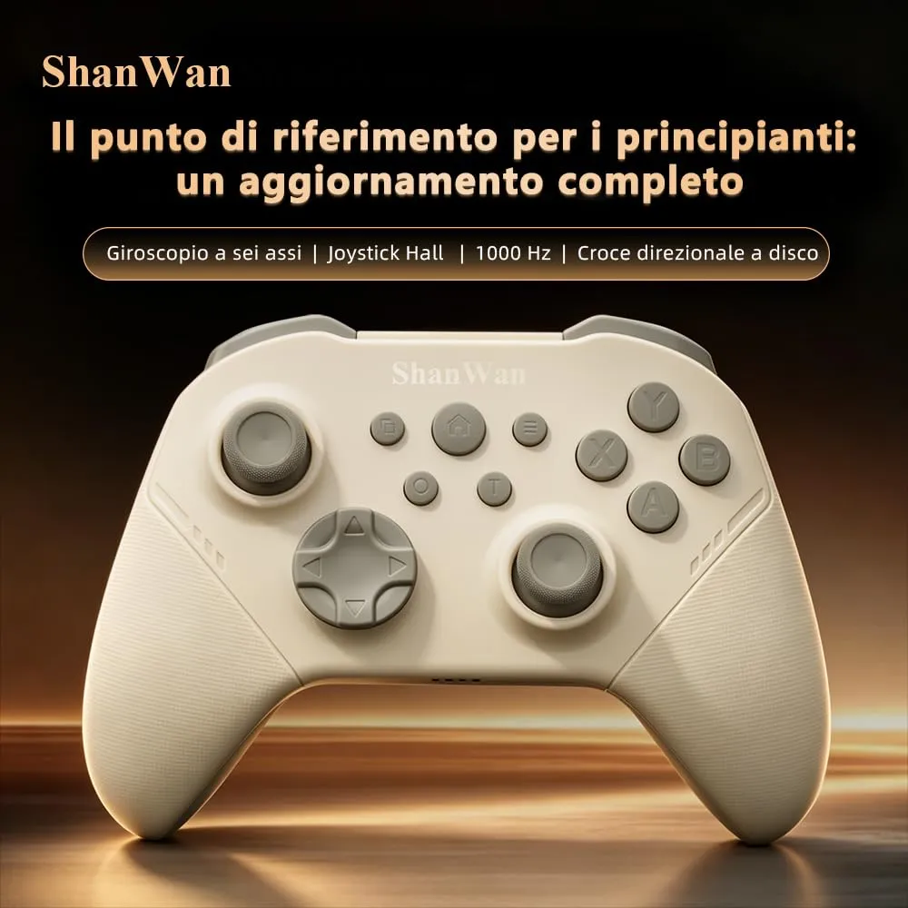 ShanWan Wireless Gaming Controller with Hall Effect Joysticks for Switch, PC Steam, Android and iPhone - immagine 5