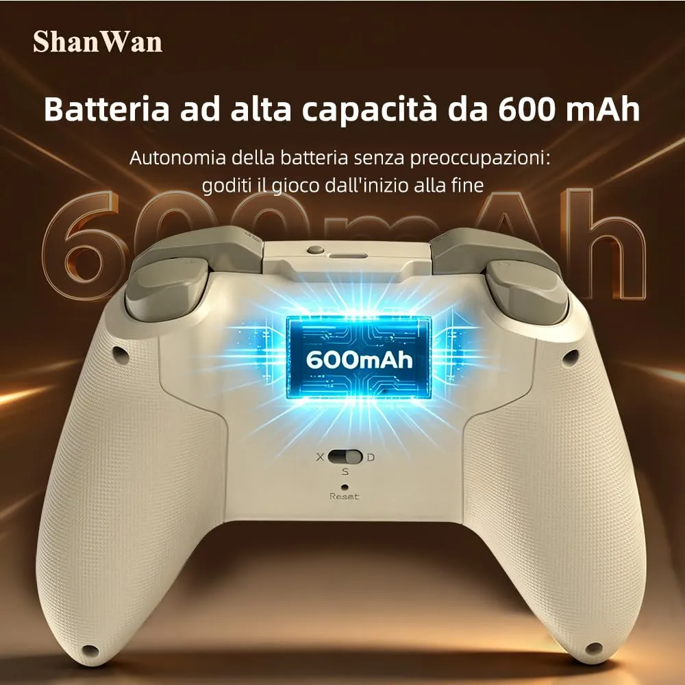 ShanWan Wireless Gaming Controller with Hall Effect Joysticks for Switch, PC Steam, Android and iPhone - immagine 6