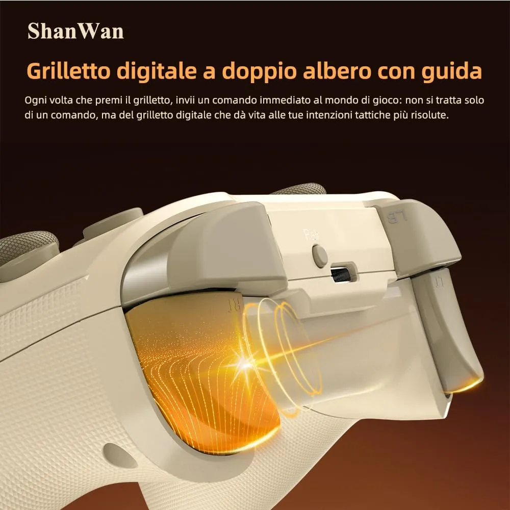 ShanWan Wireless Gaming Controller with Hall Effect Joysticks for Switch, PC Steam, Android and iPhone - immagine 8