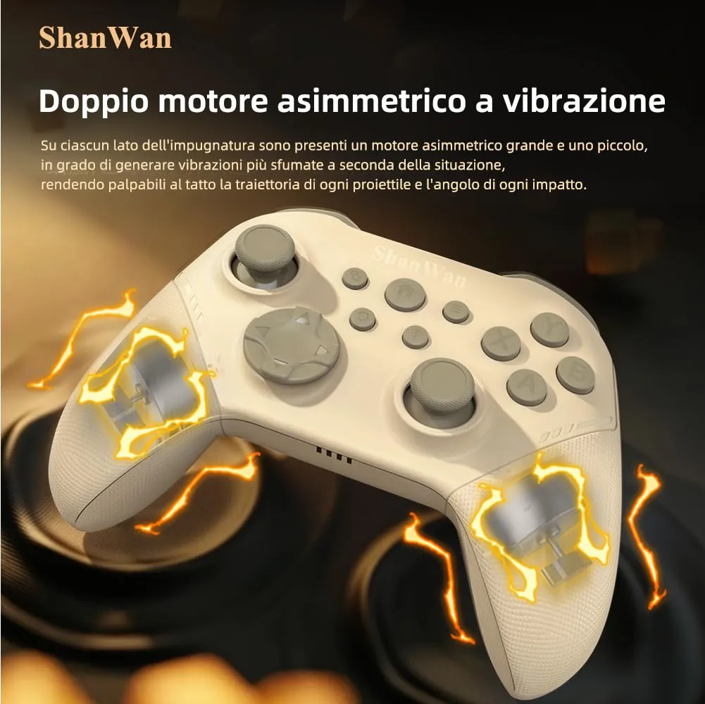 ShanWan Wireless Gaming Controller with Hall Effect Joysticks for Switch, PC Steam, Android and iPhone - immagine 9