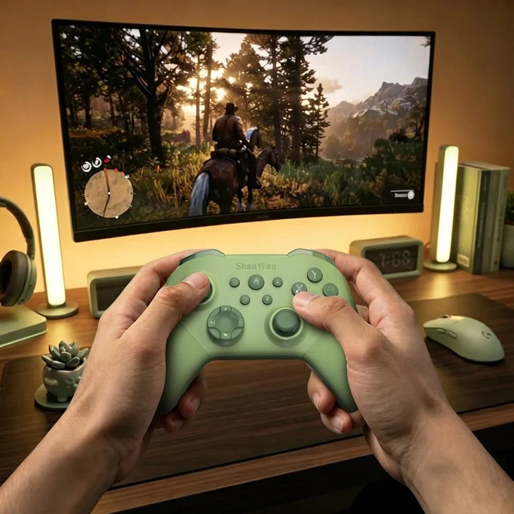 ShanWan Wireless Gaming Controller with Hall Effect Joysticks, Bluetooth/2.4G for Switch 1/2, PC Steam, Android and iPhone - immagine 2