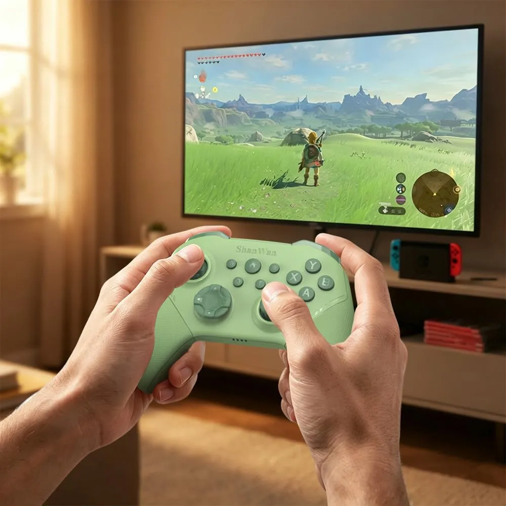 ShanWan Wireless Gaming Controller with Hall Effect Joysticks, Bluetooth/2.4G for Switch 1/2, PC Steam, Android and iPhone - immagine 3