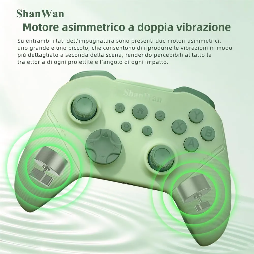 ShanWan Wireless Gaming Controller with Hall Effect Joysticks, Bluetooth/2.4G for Switch 1/2, PC Steam, Android and iPhone - immagine 5