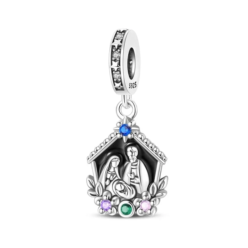 TINSLO Bead Charm Ciondolo Argento Sterling 925 con Cubic Zirconia per Braccialetti e Collane Europei - immagine 1