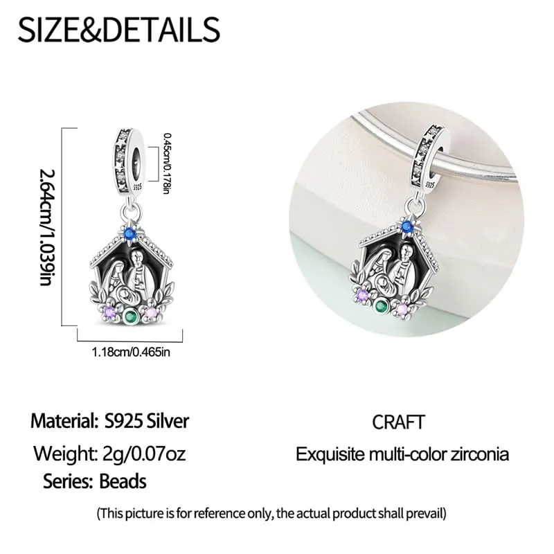 TINSLO Bead Charm Ciondolo Argento Sterling 925 con Cubic Zirconia per Braccialetti e Collane Europei - immagine 5
