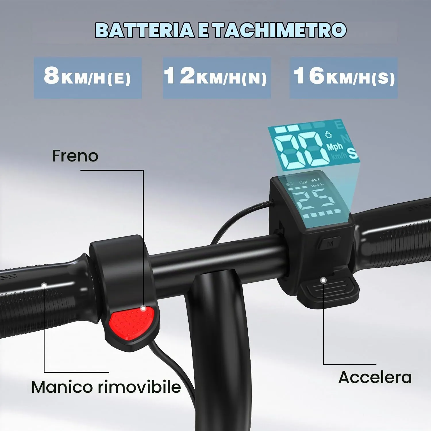 EVERCROSS Monopattino Elettrico Bambini, LED & Bluetooth, Autonomia 20km, Nero - immagine 2