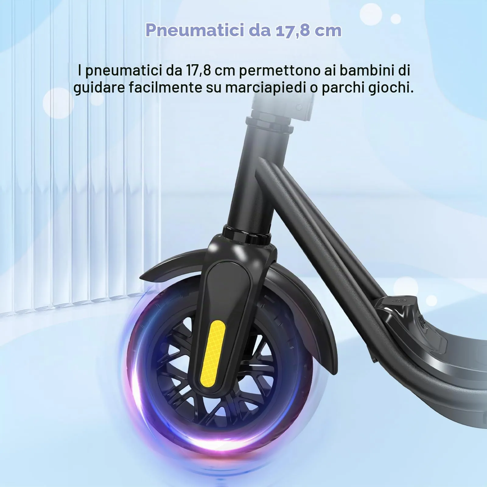 EVERCROSS Monopattino Elettrico Bambini, LED & Bluetooth, Autonomia 20km, Nero - immagine 5