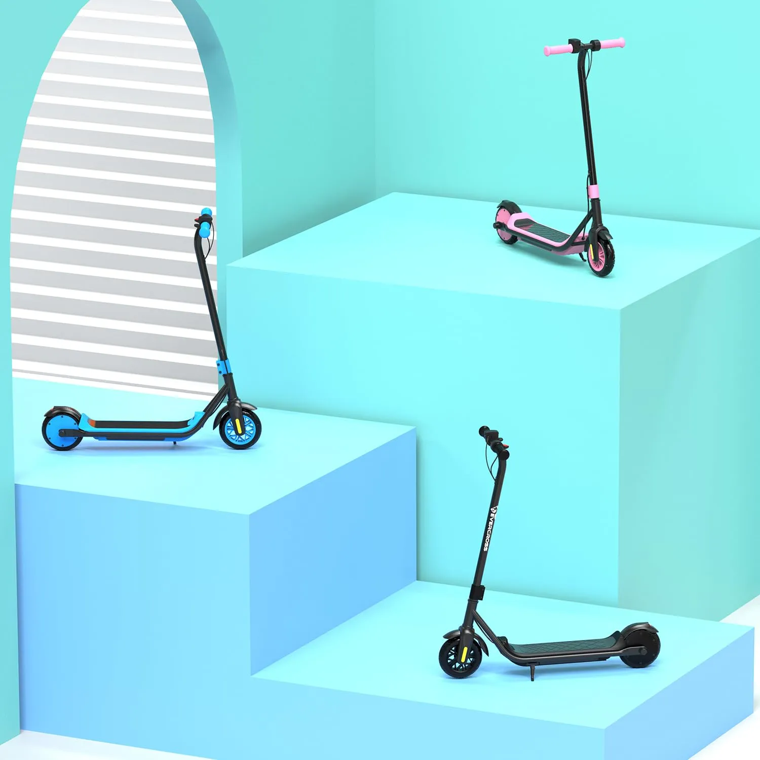 EVERCROSS Monopattino Elettrico Bambini, LED & Bluetooth, Autonomia 20km, Nero - immagine 7