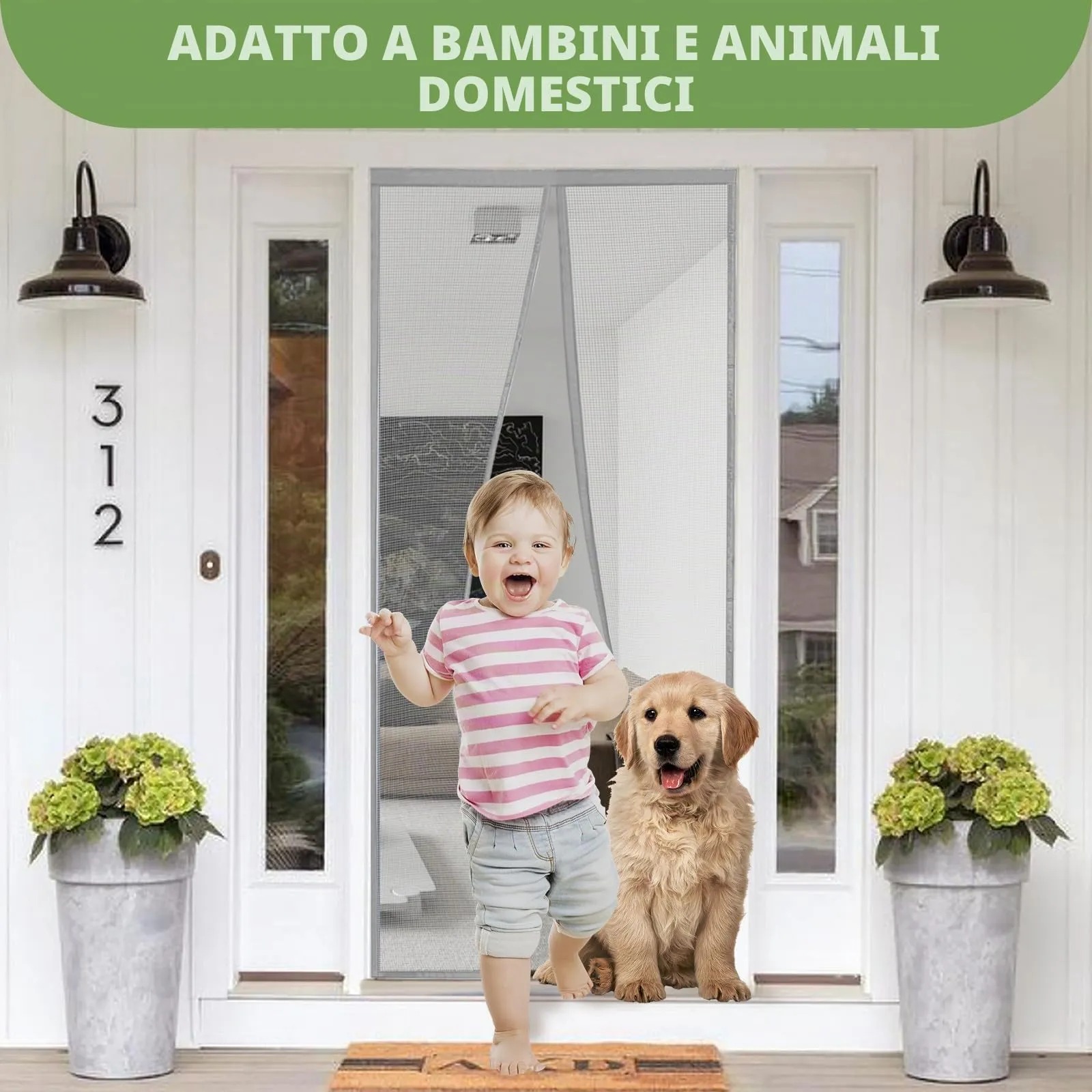 Meet Beauty Zanzariera Magnetica per Porte, 90 x 230 cm, Grigio Argento - immagine 7