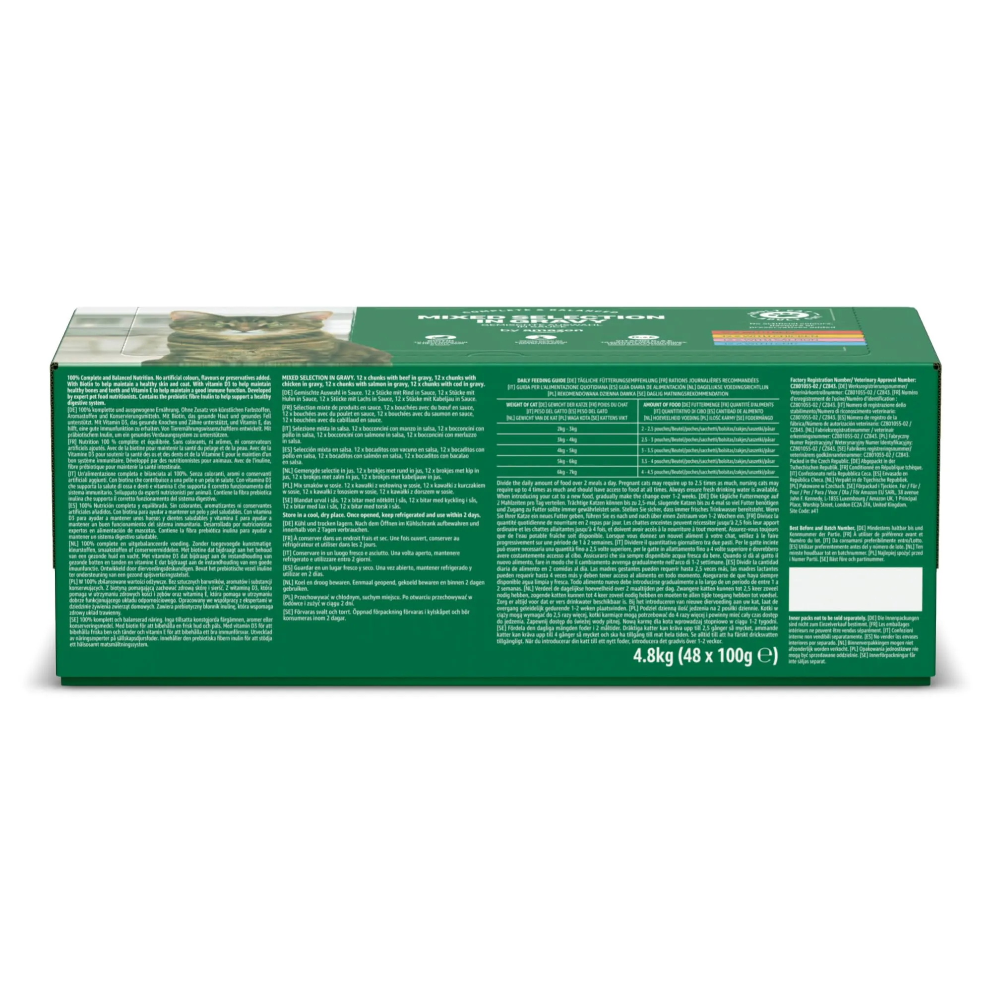 by Amazon Alimento completo per gatti adulti, Selezione mista in salsa, 4.8 kg, 48 Confezioni da 100g - immagine 7