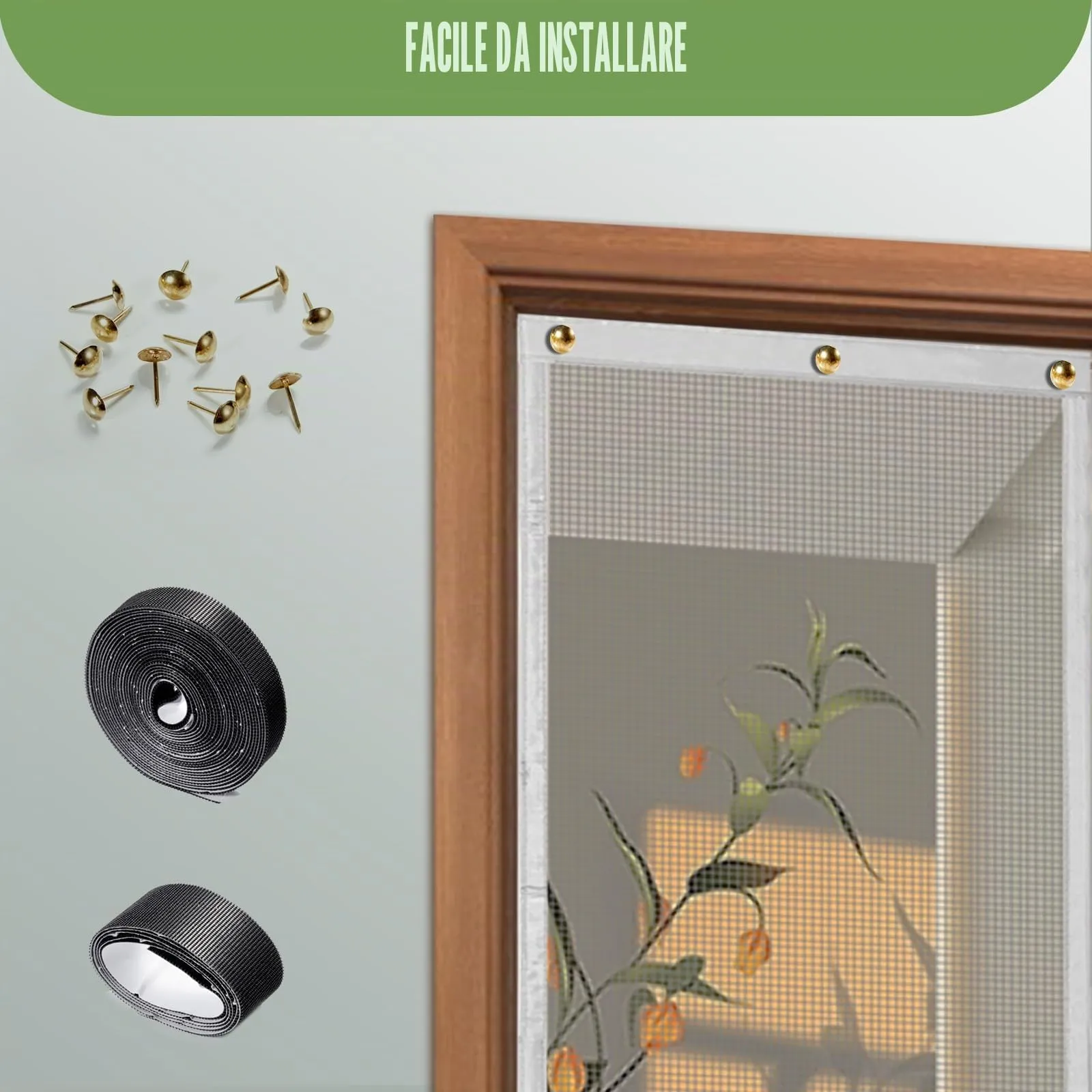 Meet Beauty Zanzariera Magnetica per Porte 160 x 220 cm, Grigio Argento - immagine 8