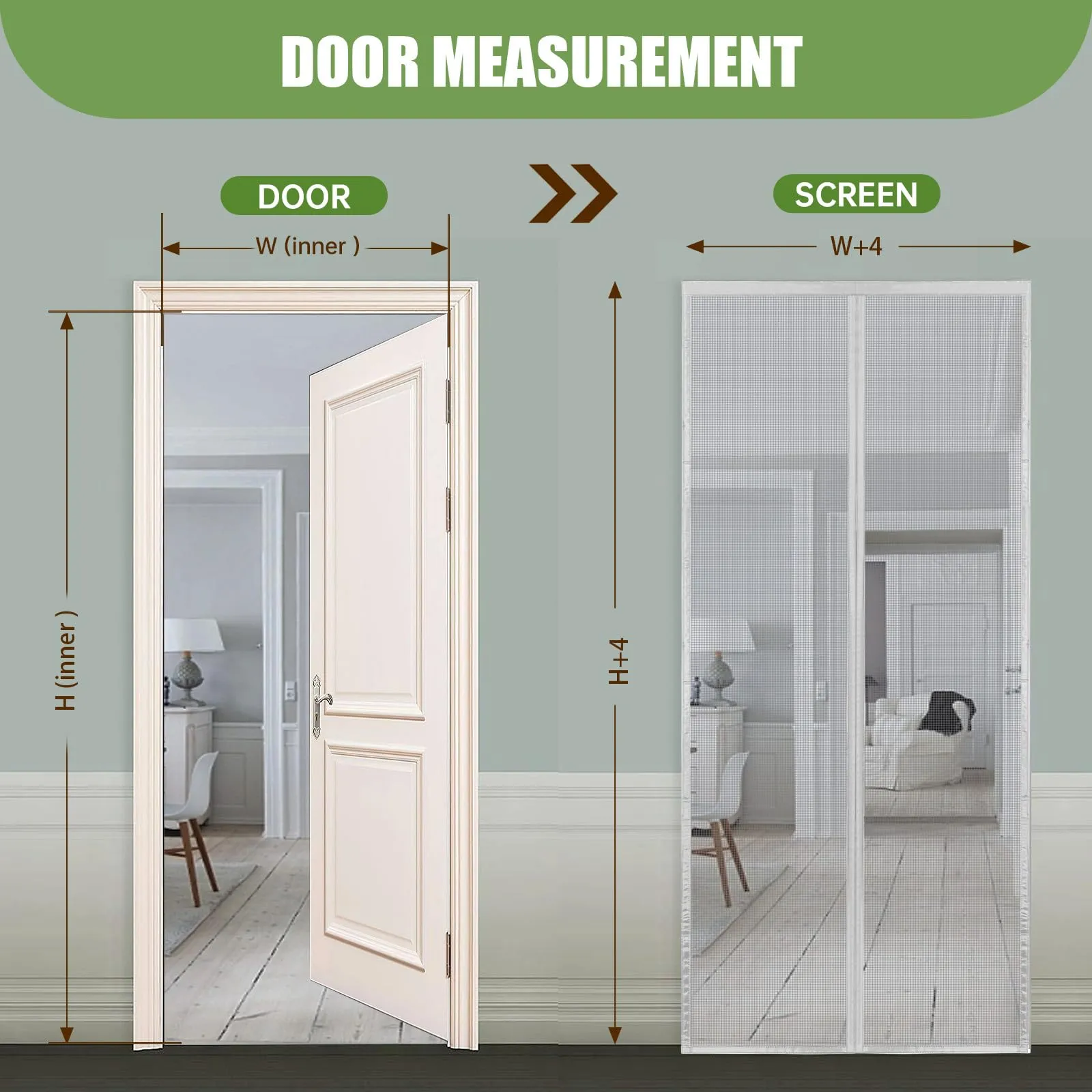 Meet Beauty Zanzariera Magnetica per Porte, 95 x 215 cm, Grigio Argento - immagine 4