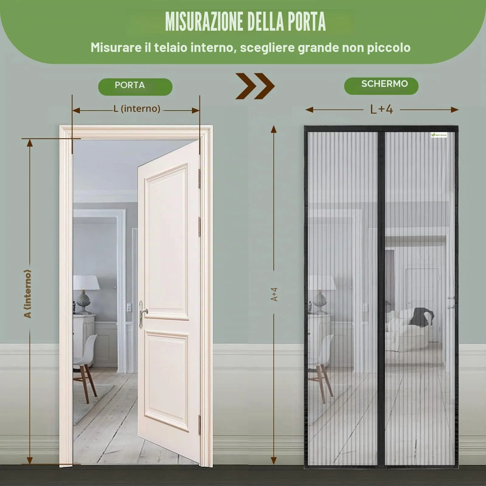 Meet Beauty Zanzariera Magnetica per Porte, 85 x 205 cm, Nero - immagine 4