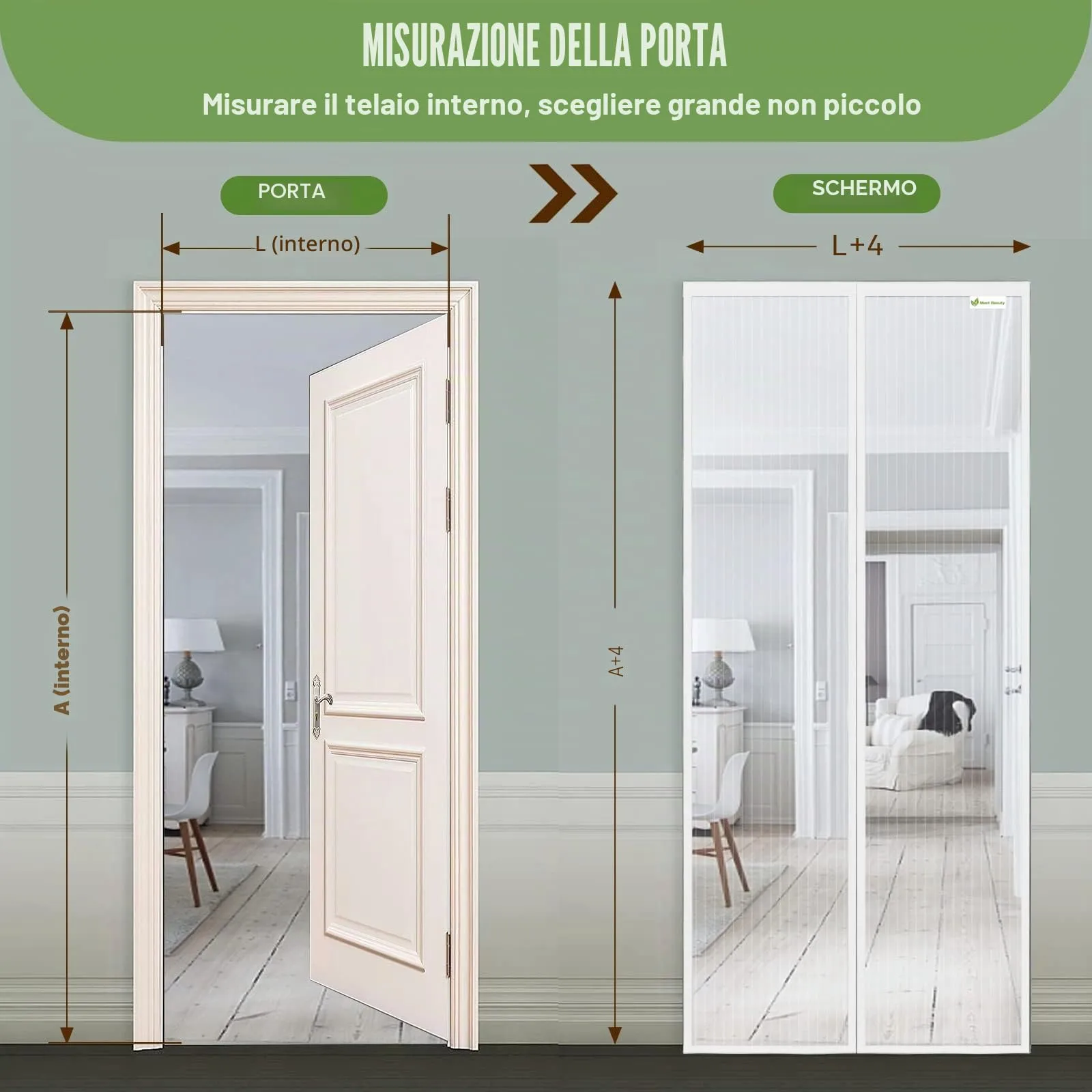 Meet Beauty Zanzariera Magnetica per Porte e Finestre, 95 x 200 cm, Bianco - immagine 4