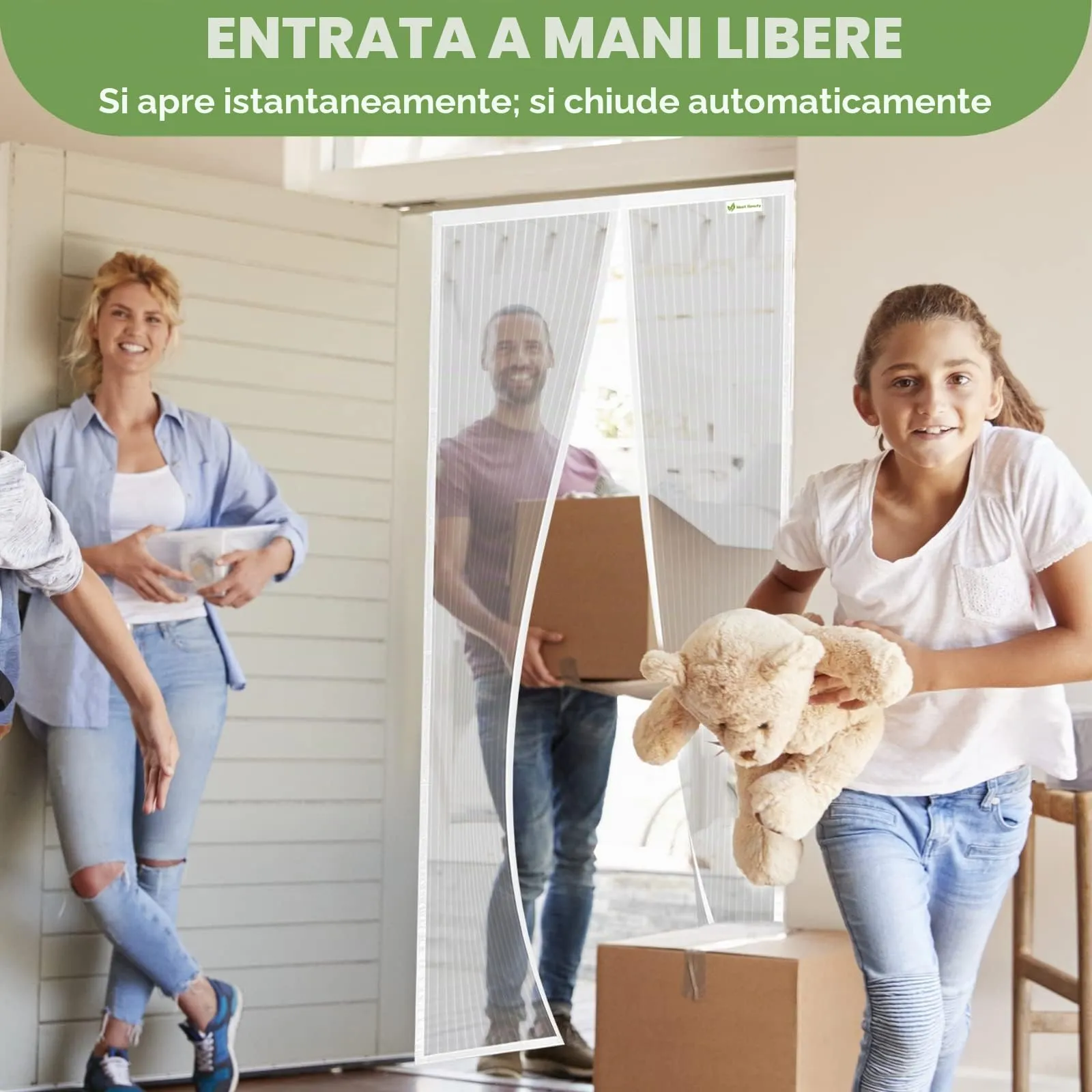 Meet Beauty Zanzariera Magnetica per Porte e Finestre, 95 x 200 cm, Bianco - immagine 5