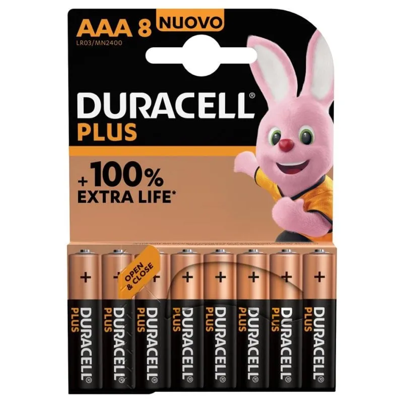 Duracell Batterie Plus AAA 1.5V MN2400 (Pacco da 8) - immagine 1