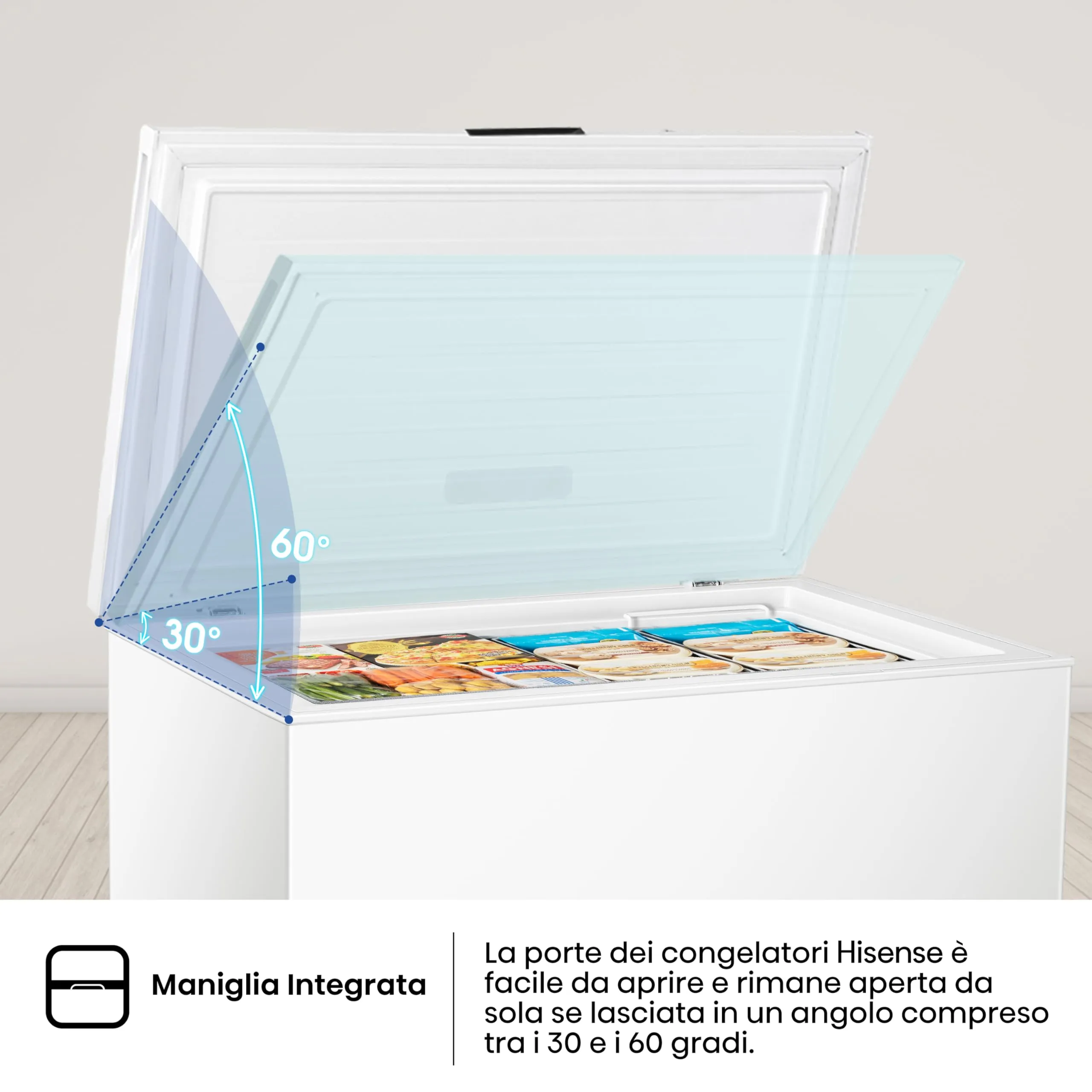 Hisense MCF248E Congelatore orizzontale a pozzetto 248 litri, Bianco - immagine 6