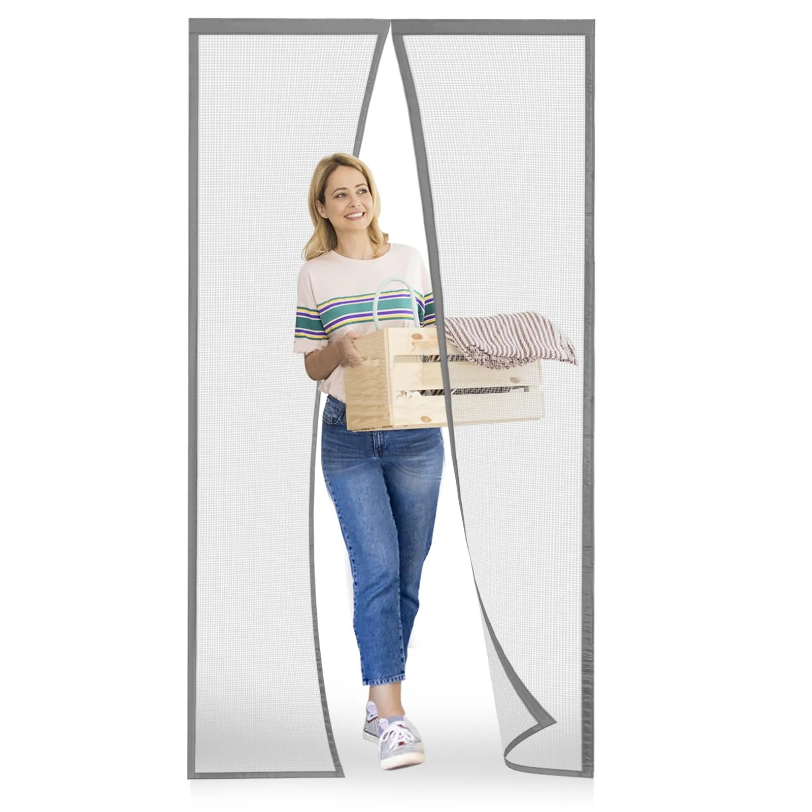 Meet Beauty Zanzariera Magnetica per Porte, 110 x 210 cm, Grigio Argento - immagine 1