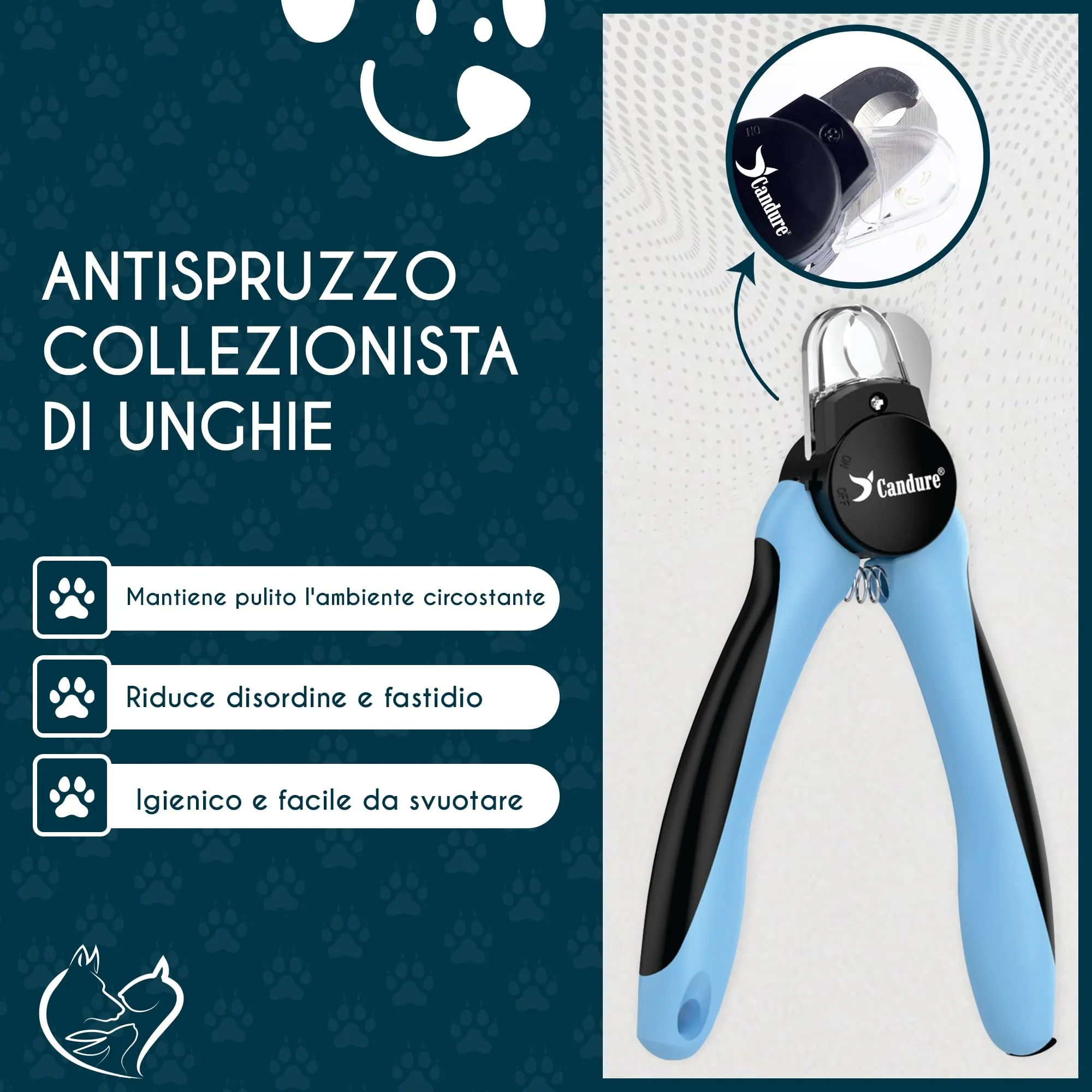 Candure Tagliaunghie per Cani con Luce LED e Sensore di Sicurezza - immagine 2